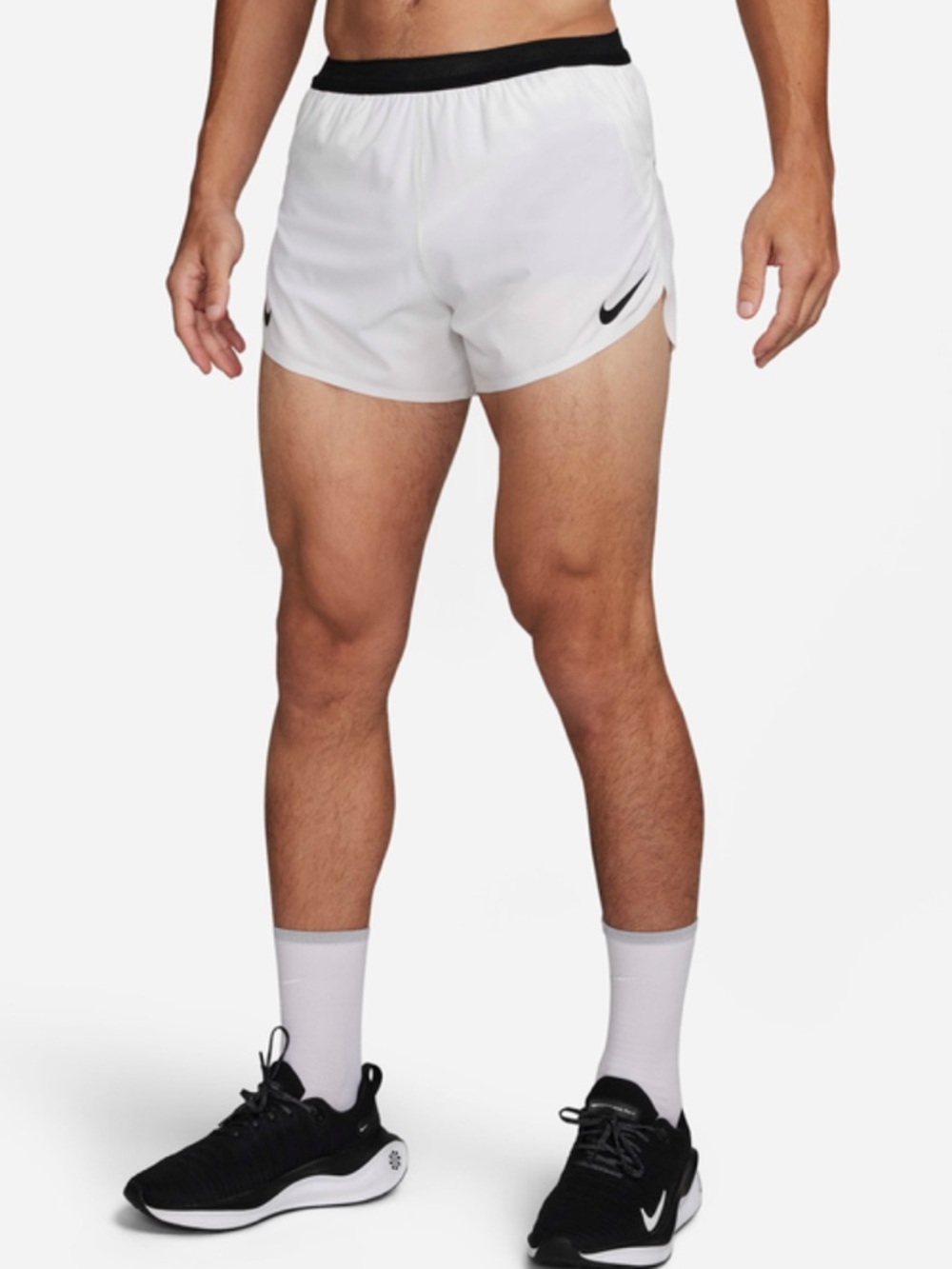 NWT NIKE MENS AEROSWIFT RUNNING LIGHTWEIGHT LINED WHITE SHORTS SIZE XL 4 INCH